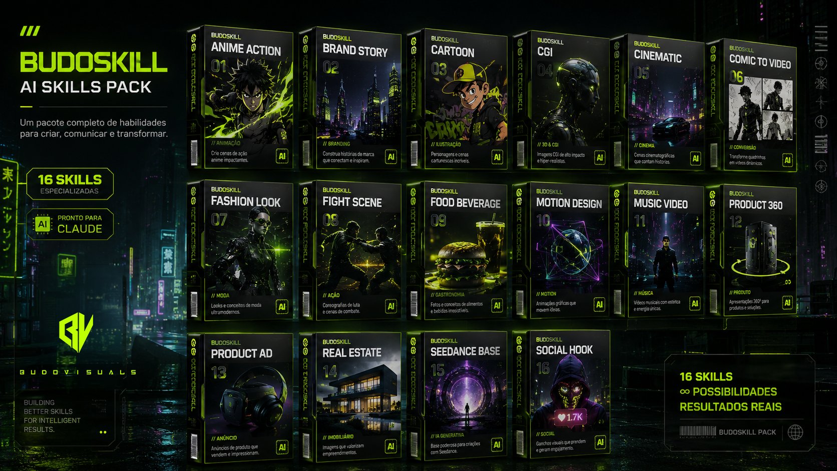 BUDOSKILL Pack — 16 skills